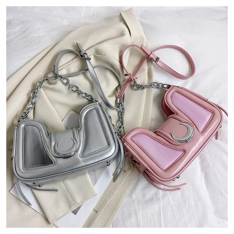 JIAERDI Vintage Y2k Handbags Women 2023 Sweet Cool Girls Chains Moon Cute Shoulder Bags Female Harajuku Aesthetic Cute Bag New