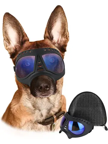 ATUBAN Gafas para perros Gafas de sol para perros de área grande, Gafas para perros de protección ocular a prueba de viento y nieve de razas grandes para conducir al aire libre en bicicleta