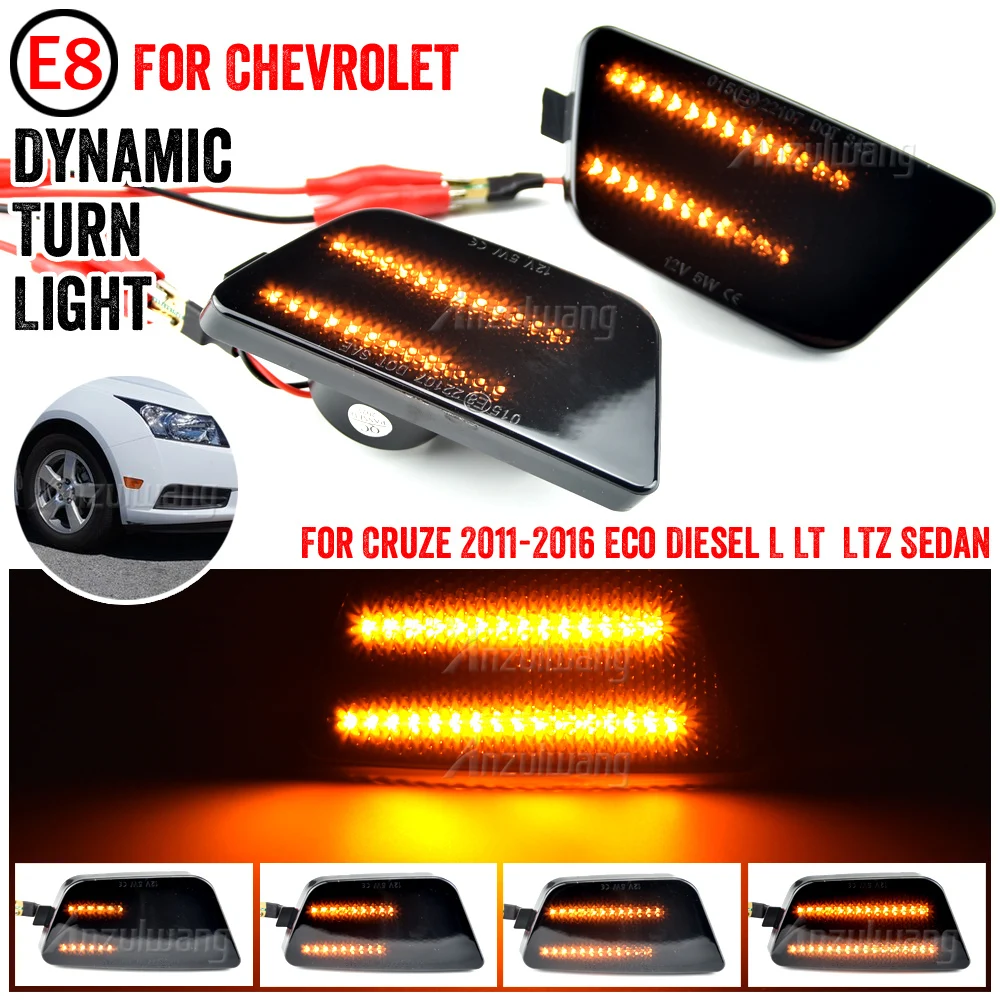 For Chevy Chevrolet Cruze 2011-2016 LED Bumper Side Marker Light Auto Led Turn Signal Side Marker Lamps