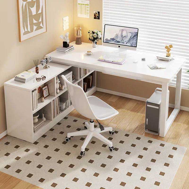 Portable Mobile Reading Desk L Shaped Drawer Work Bench Computer Desk Multifunctional Studies Escritorios De Ordenador Furniture