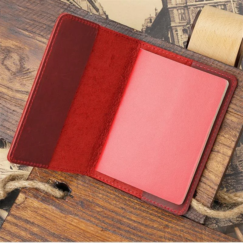 Unisex Genuine Leather RFID Passport Cover Protector Wholesale Plain Business Passport Holder Vacancy Blank Funda Pasaporte