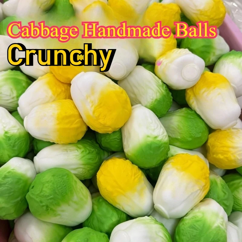Handgemachter Knuspriger Kohl Pakchoi Bok Choy Stressball Quetschspielzeug Squishy Fidget Ball Runde Blöcke ASMR Sensorisches Stressabbau-Spielzeug