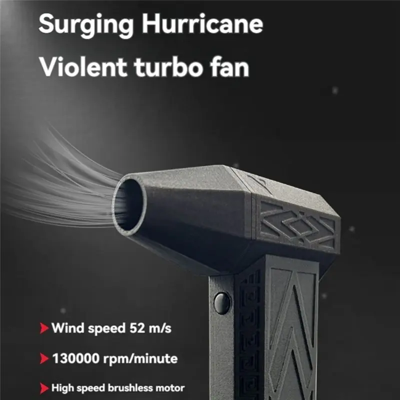 Fan 130,000RPM Mini Fan 3-Speed Adjustable Wind Speed Brushless Motor Handheld Duct Fan Fast-