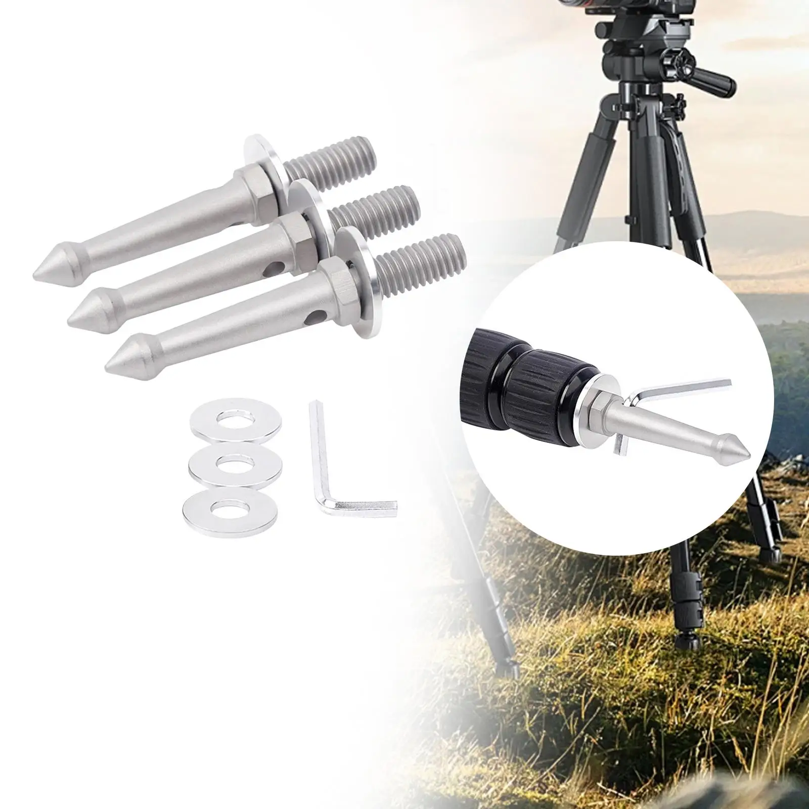 3x-カメラ三脚足滑り止め一脚スパイク三脚スパイクアクセサリー