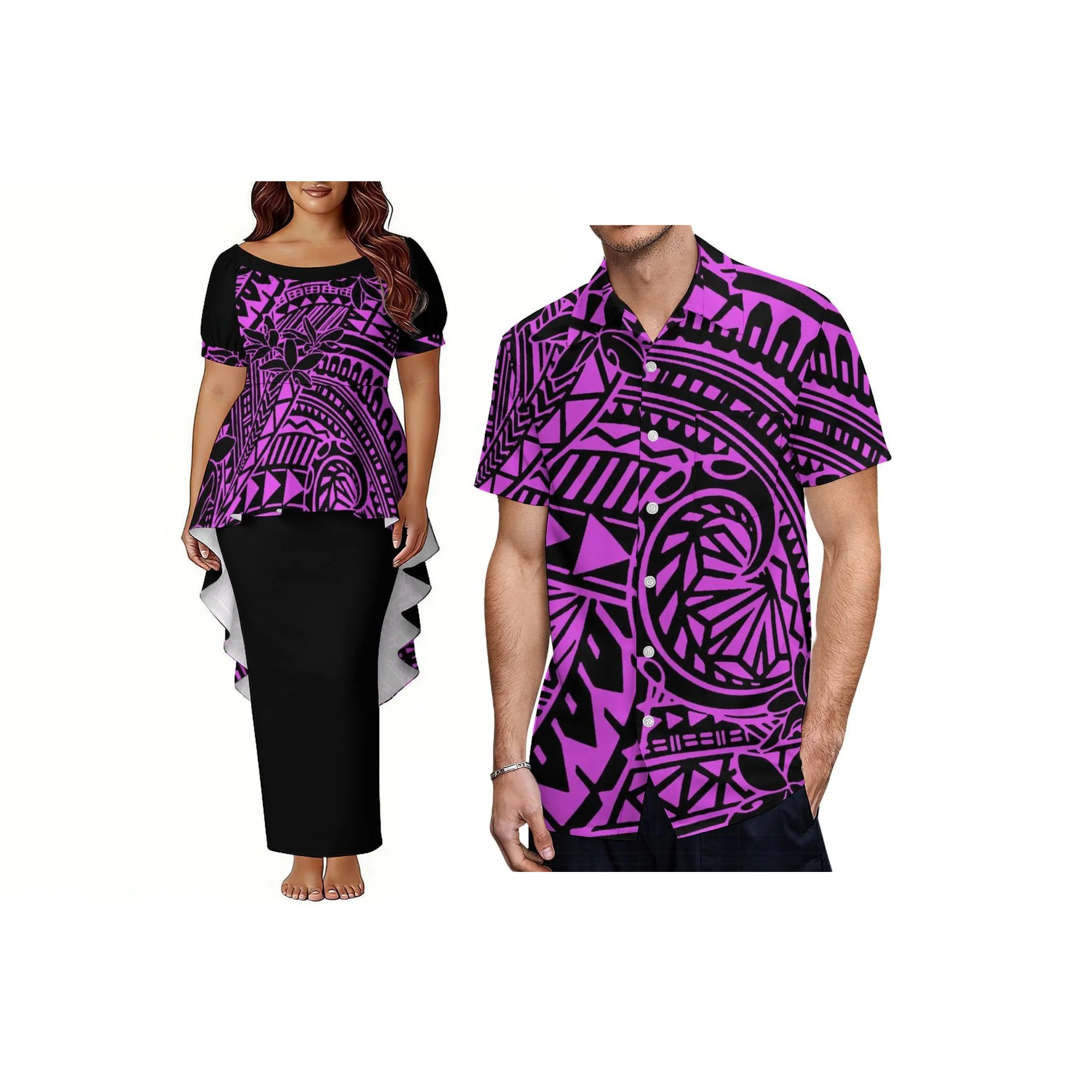 ชุดเดรสทงกา ปูเลตาซี แบบใหม่ล่าสุด ดีไซน์หางปลา สำหรับผู้หญิง เสื้อและกระโปรงสองชิ้น แขนพองสั้น คอกลม