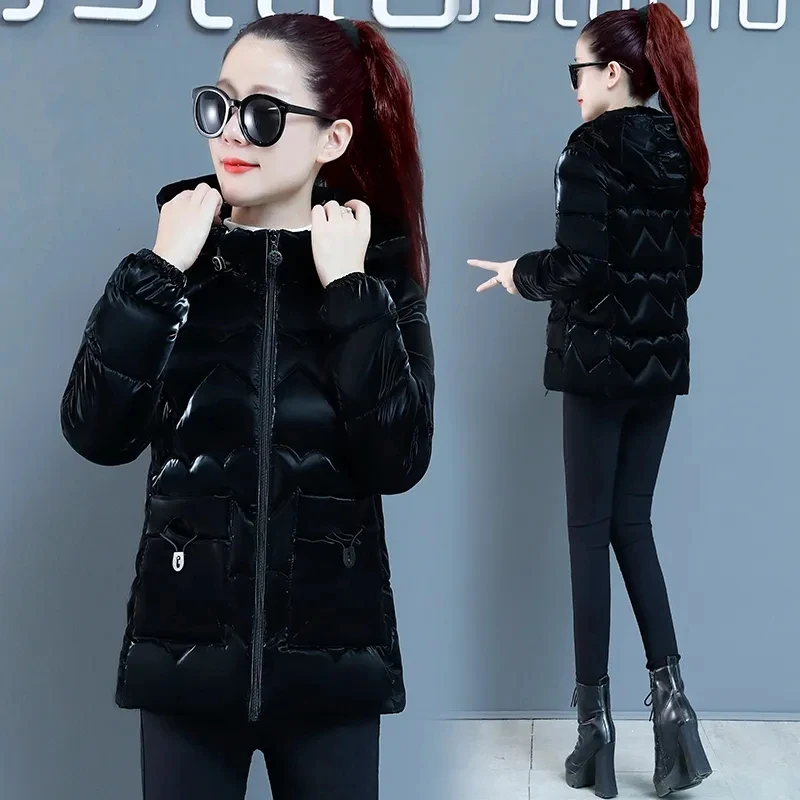 Winter Jackets Womens Coats 2023 New Parkas Hooded Zipper Warm Large Size Coats Tops Women's Clothing Short Outerwear