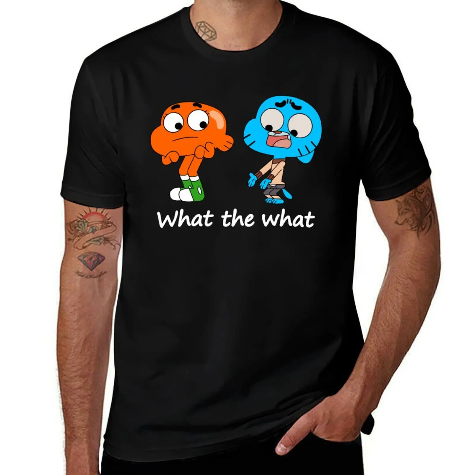 

The amazing world of Gumball, Gumball and Darwin, What the what T-Shirt anime figures baggy shirts mens vintage t shirts