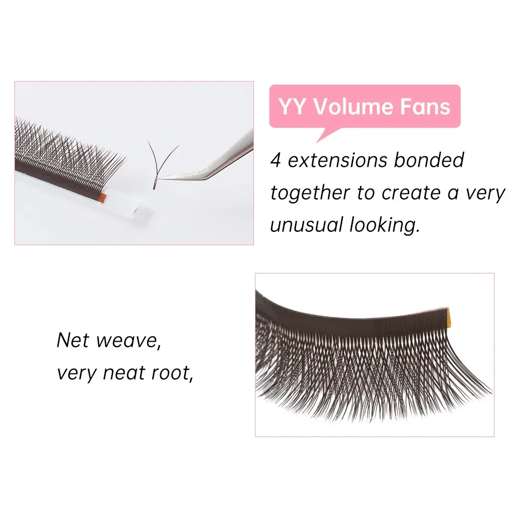 Yelix Brown Y Shape Eyelash Extension 0.05 C Soft Cilios Yy Individual Lashes Mix Lash Extension Supplies False Eyelashes