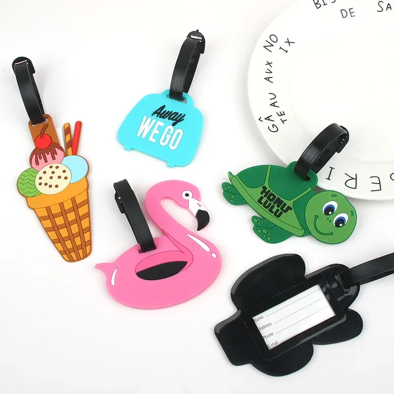 

Travel Accessories Fruit Cute Luggage Tag Airplane PVC Soft Rubber Luggage Tags Travel Name Tags Boarding Pass Id Address Lable