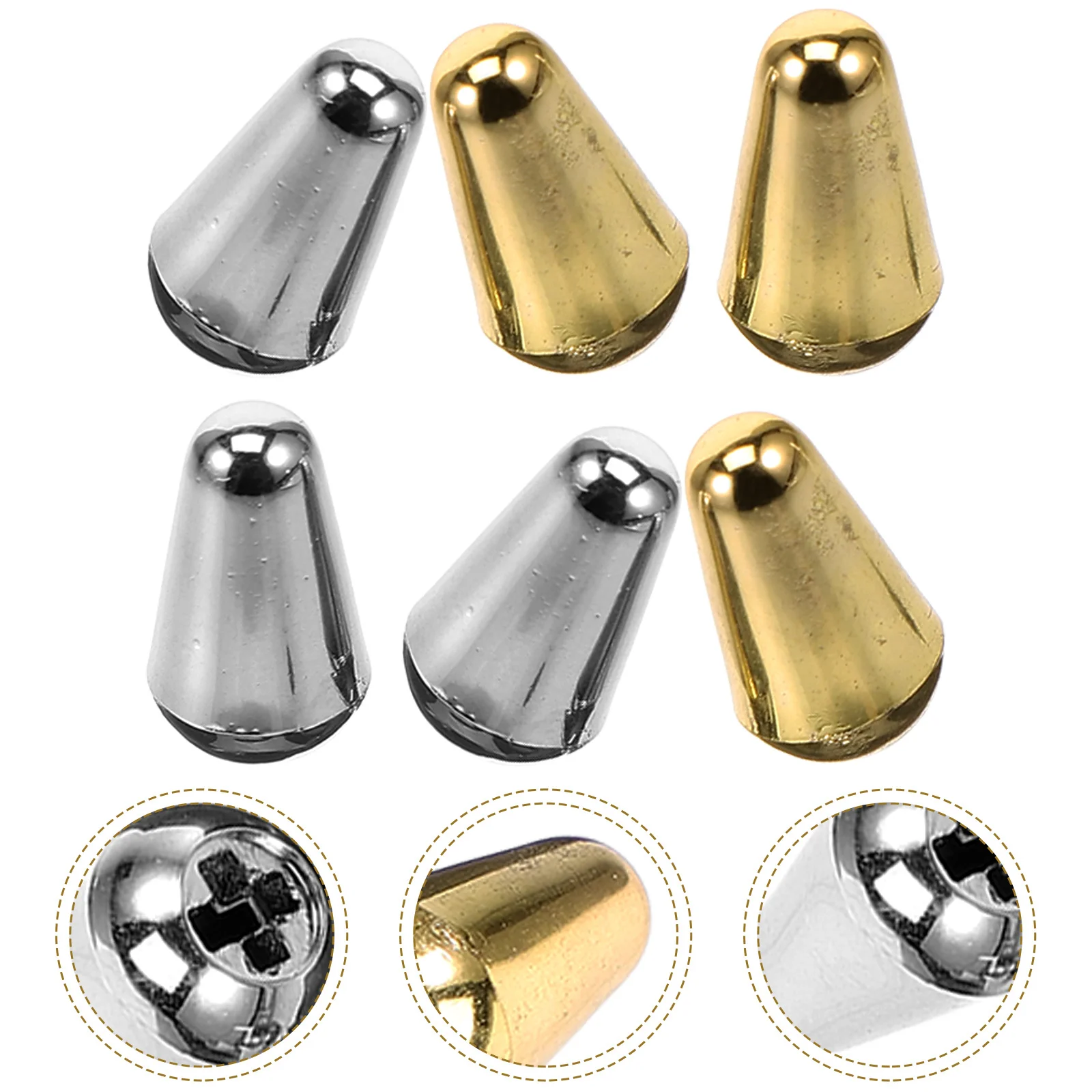 

6Pcs Guitar Toggle Caps Synthetic Plastic Durable 35mm Thread Size Easy Install for 3 Way 5 Way Electric Guitar Parts