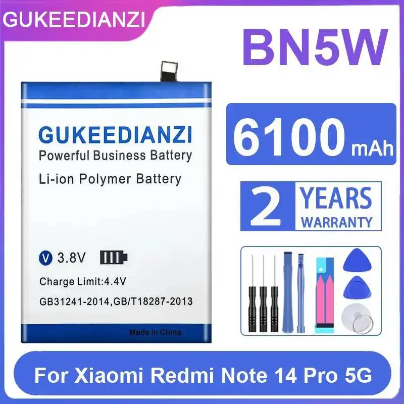 

Высококачественная сменная батарея BN5W 6100 мАч для мобильного телефона Xiaomi Redmi Note 14 Pro 5G
