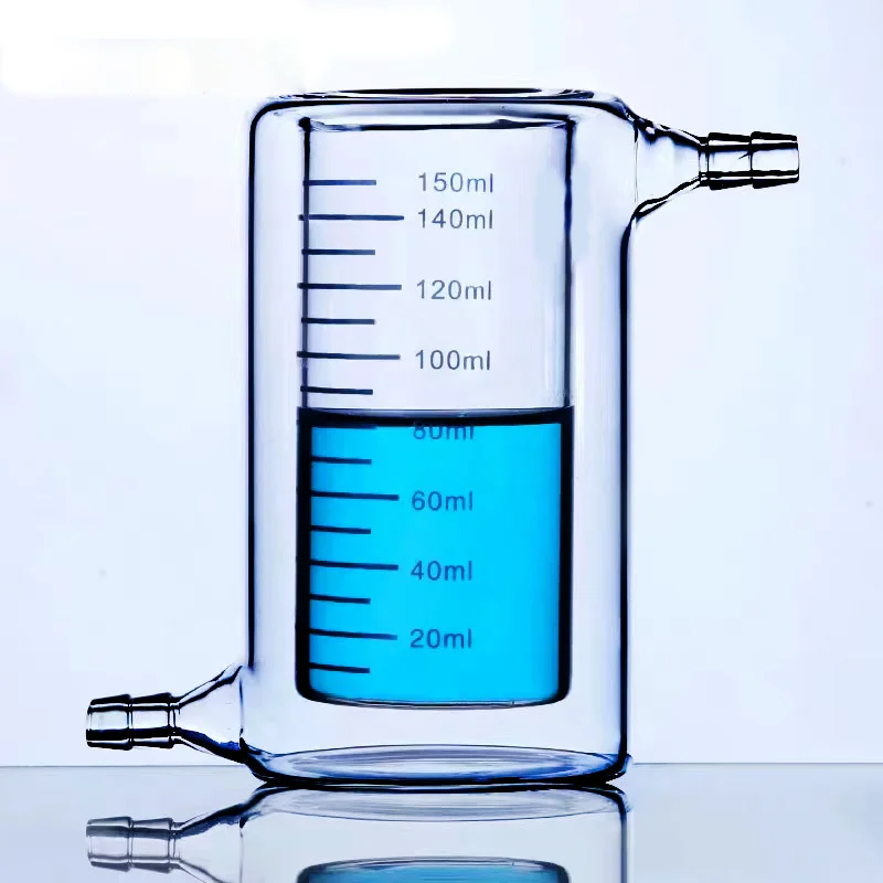 Glass jacketed beaker Photocatalytic reactor double layer beaker 100/200/250/500/1000/ml