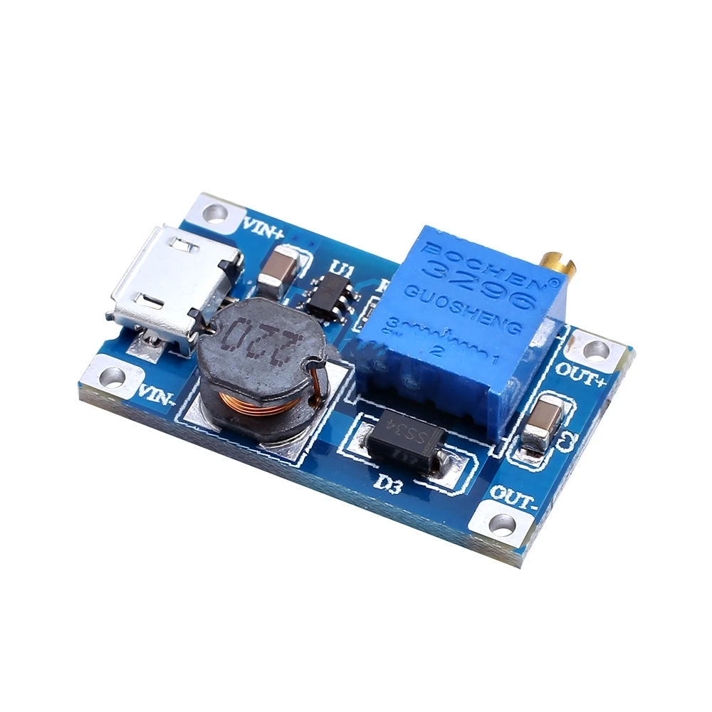 2a boost board DC-DC boost module wide voltage input 2/24V rise 5/9/12/28V adjustable 2577