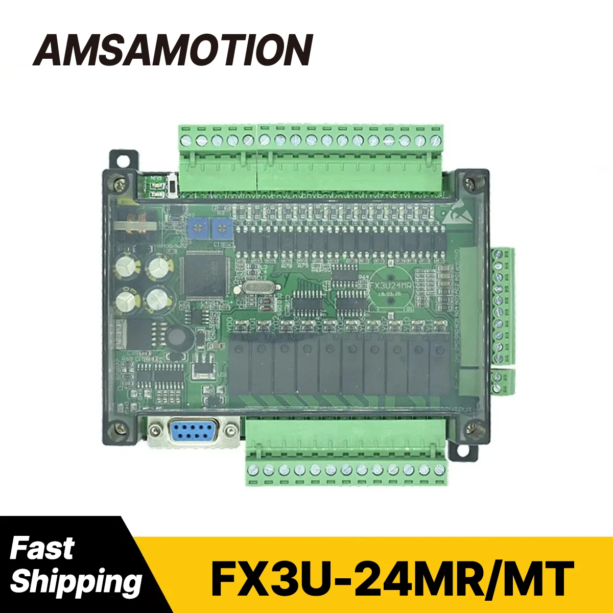 FX3U PLC Programmable Logic Controller FX3U-24MR 24MT Industrial Control Board 14DI/10DO Analog 6AI/2AO RS232 RS485
