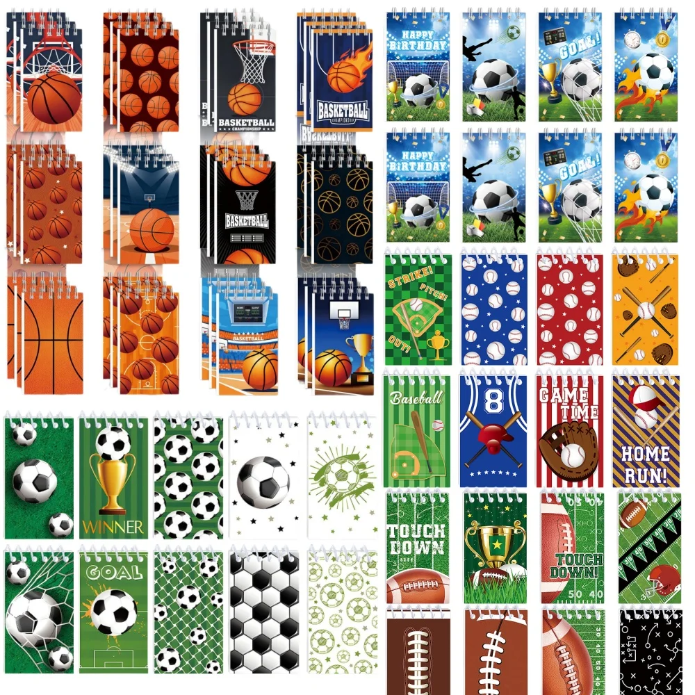 Basketball Fußball Flip-Notizblock Tagebuch Sport-Spiel Spiralblock Schreibwaren Geschenke Kinder Lernmaterialien Jungen Mädchen Belohnungen