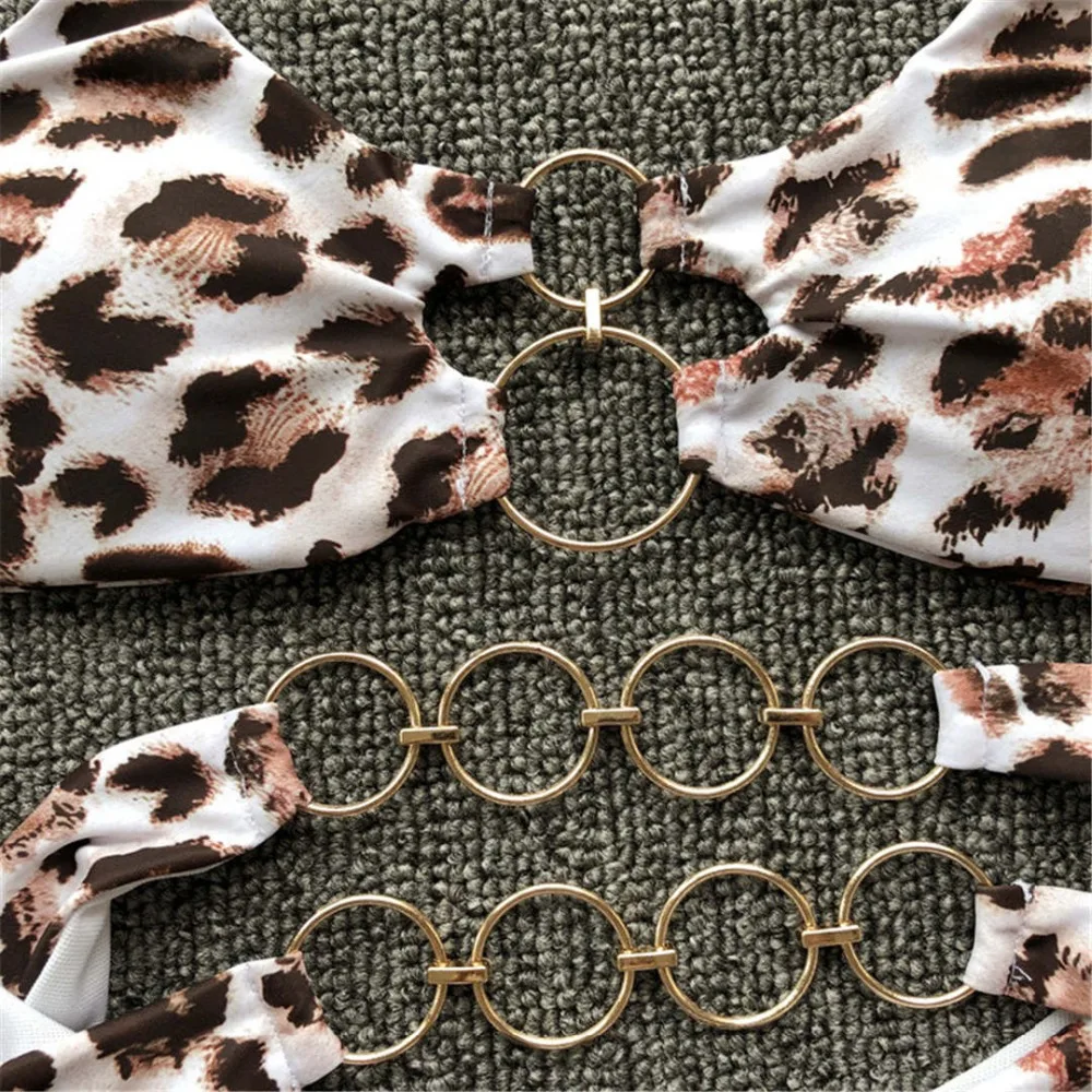 Metallringe, Leopardenmuster, brasilianischer Bikini, Damen-Badebekleidung, zweiteiliger Bikini, String-Bikini, Badeanzug, Badebekleidung, Modell V1441. – Detail 25