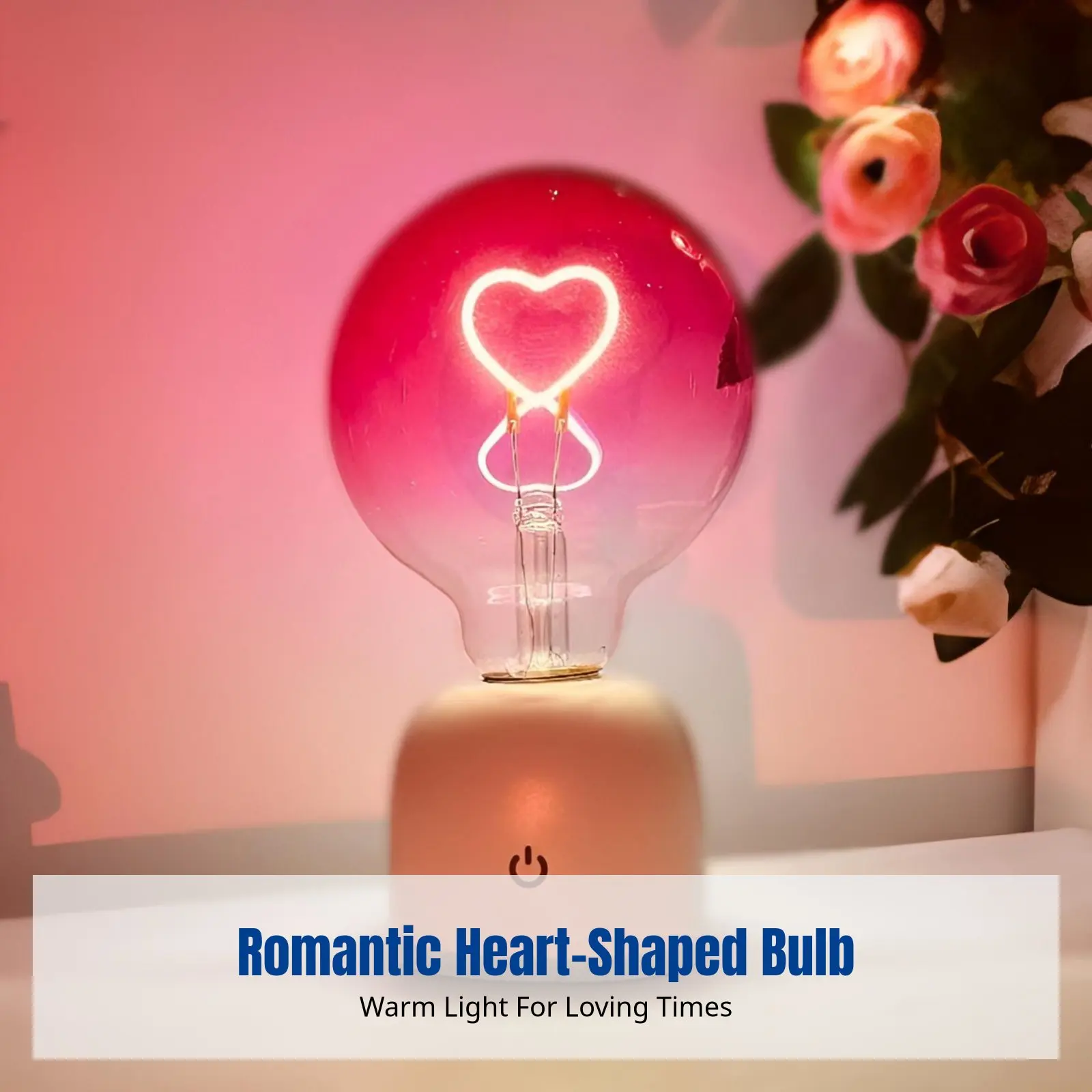 

Gradient Rosy Heart Night Light, Creative Ambient Lamp, Voice/Press Control, Warm Glow, Valentine's Day Gift