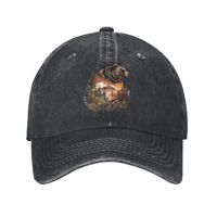 Retro Mountain Nature Animal Wildlife Forest Outdoors Bear Baseball Cap  Trucker Hat Hiking Fishing Hats Men Baseball Caps