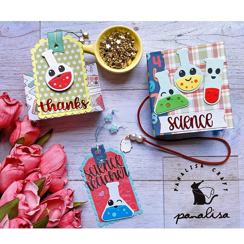 Panalisacraft-troqueles de corte de tubo de ciencia para el día del profesor, plantillas para álbum de recortes DIY, grabado decorativo, tarjetas artesanales de papel DIY