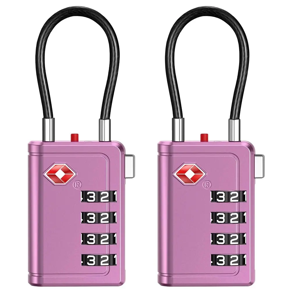 

Замки для багажа, одобренные TSA, с индикатором открытия, 4-значный кодовый замок из цинкового сплава с возможностью сброса пароля для чемоданов