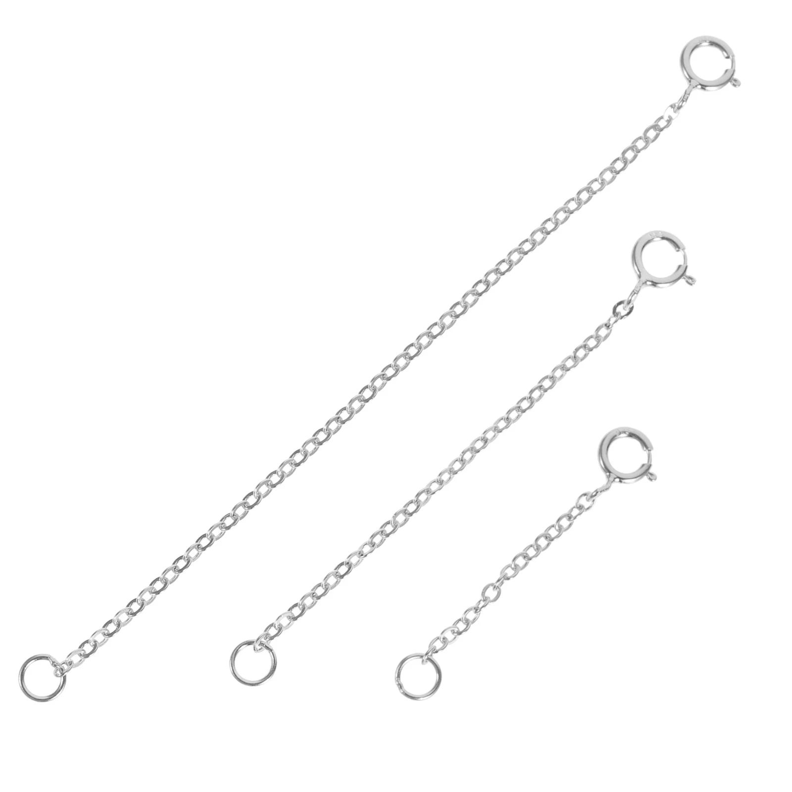 

3pcs Stainless Steel Extension Chain DIY Adjustive Extender Chain With Lobster Clasp Connector Making Necklace BraceletAccessory