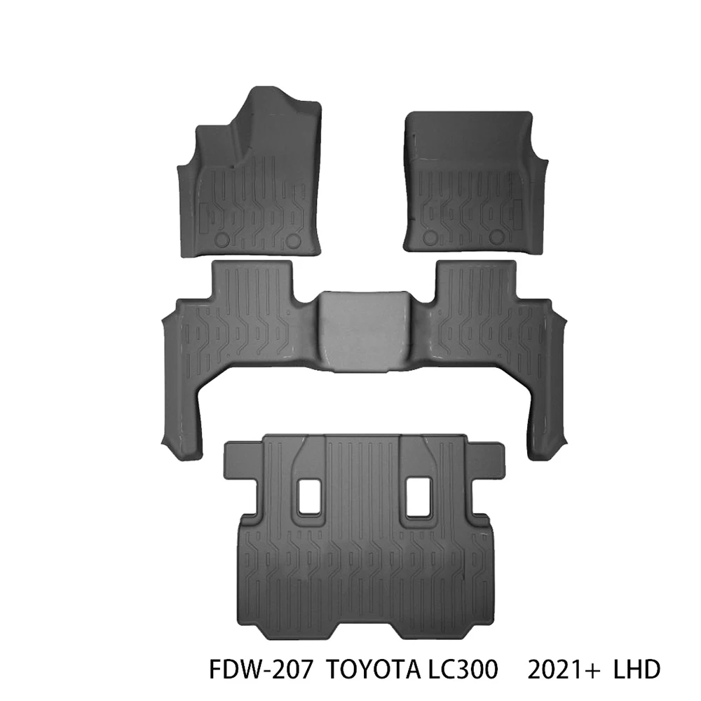 All Weather Waterproof Car Floor Mats Floor Liners For TOYOT LAND CRUISER LC300(7 seats) FDW-207