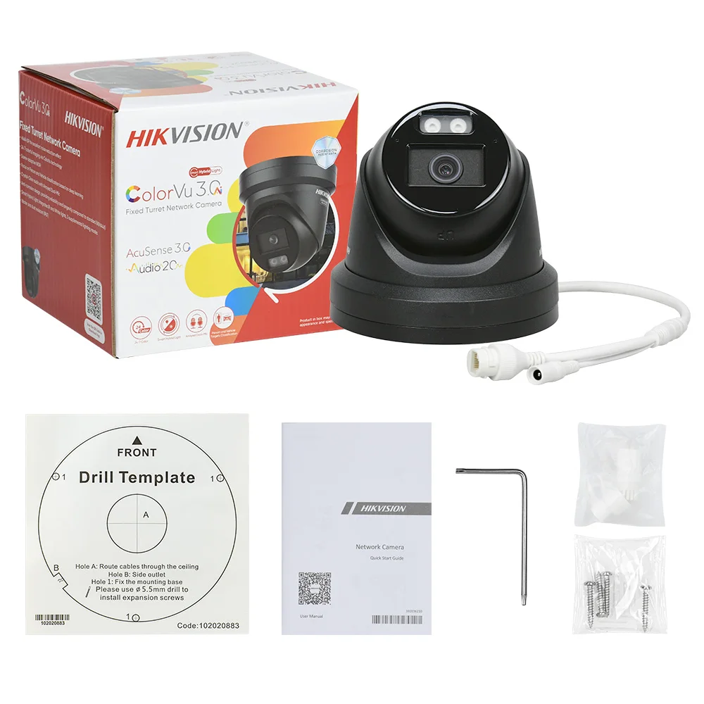 Hikvision 8mp IP Camera Black ColorVu3.0 AcuSense3.0 Anti-corrosion HikAI-ISP DS-2CD2387G3-LI2UY