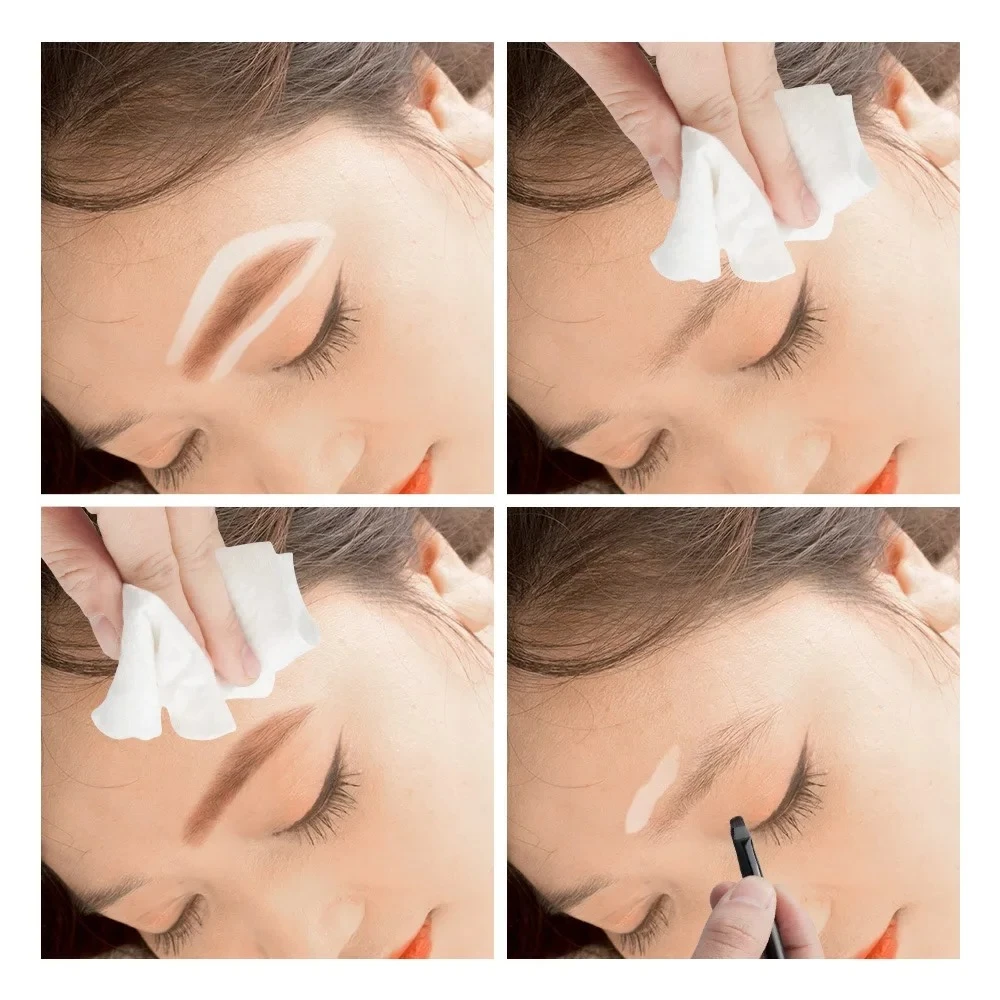 

New Microblading Eyebrows Shape Mark Tools Brows Contour Design Paste with Brush 1pcs White Mapping Paste 10g