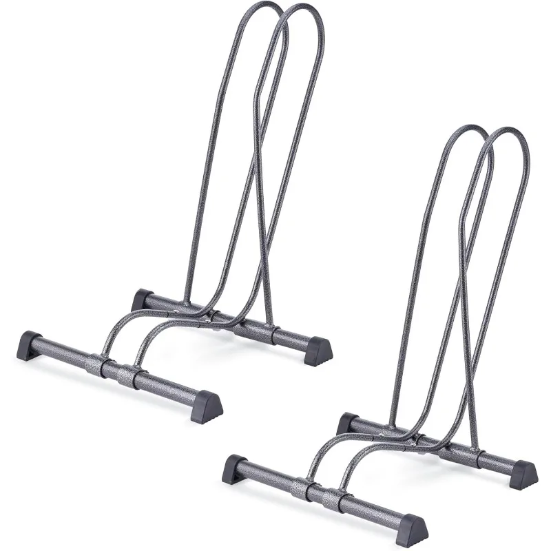 Single Bike Stand Floor (2-Pack) - Tool-Free Adjustable Bike Racks for Mountain, Fat Tire, Road Bikes, Freestanding