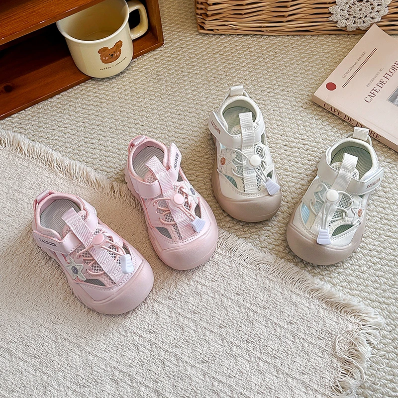 Girls' Running Shoes Best-Selling Children's Summer Hollow-Out Sports Shoes Breathable Mesh Non-Slip Children's Sports Shoes