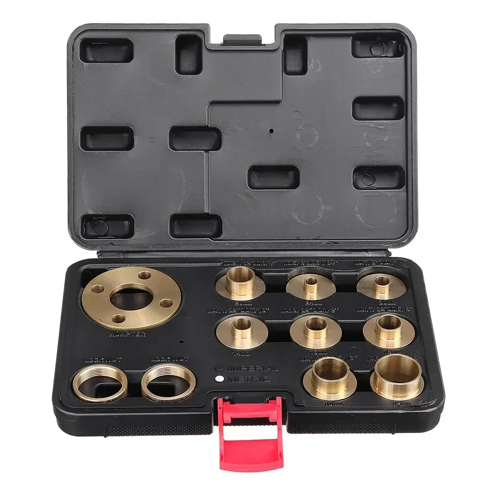 Allsome 11pcs Woodworking Router Bushing Guide 10-30mm Copper Premium Router Guide Bush