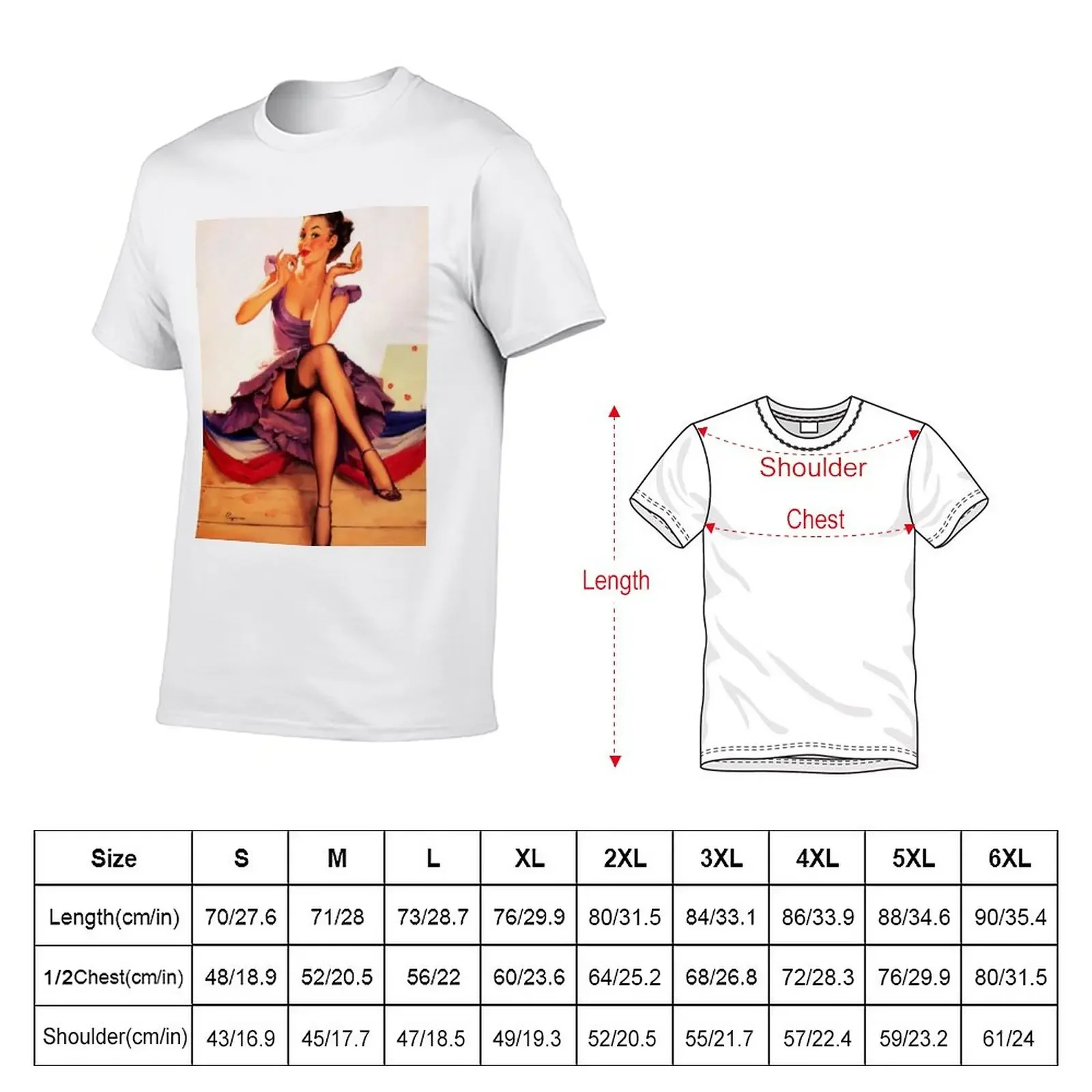 Pin-Up Girl - Elvgren - Vintage T-Shirt anime cute clothes customs design your own mens clothing