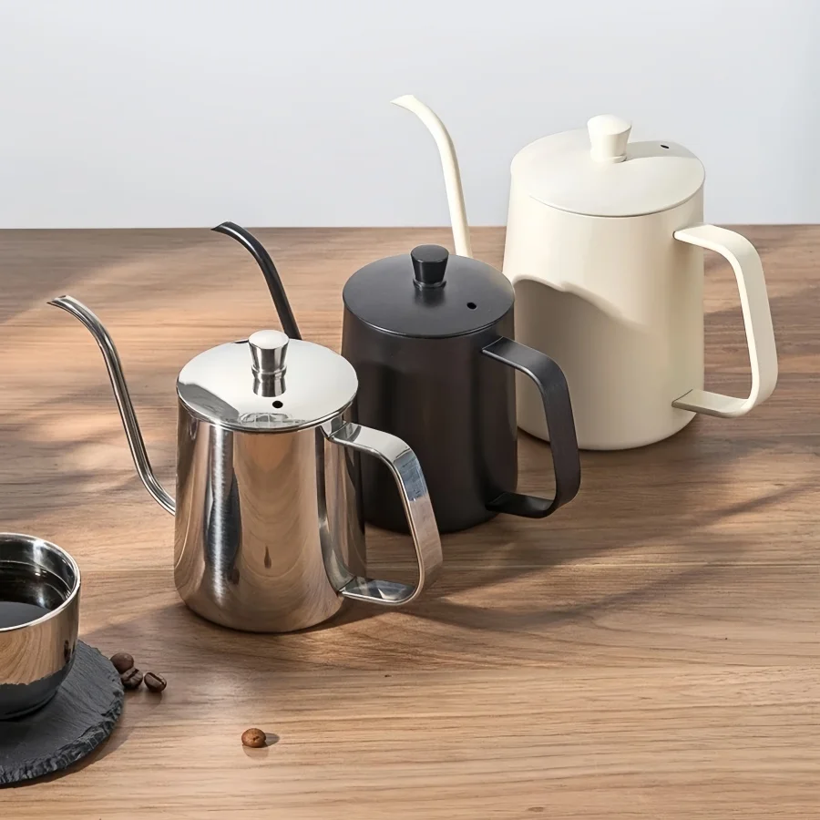 Stainless Steel Coffee Pour Over Kettle Gooseneck Kettle with Lid for Pour Over Coffee Non Stick Easy Clean Home Barista Tool