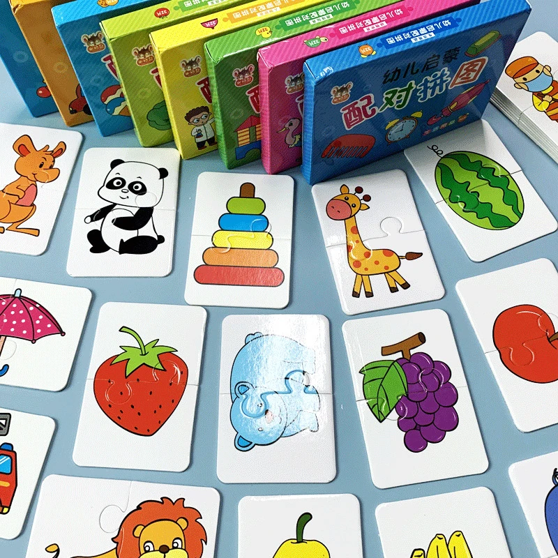 32 Stuks Peuter Kaart Matching Game Baby Cognitie Puzzel Speelgoed Montessori Educatief Speelgoed Cartoon Voertuig Fruit Puzzel Spel