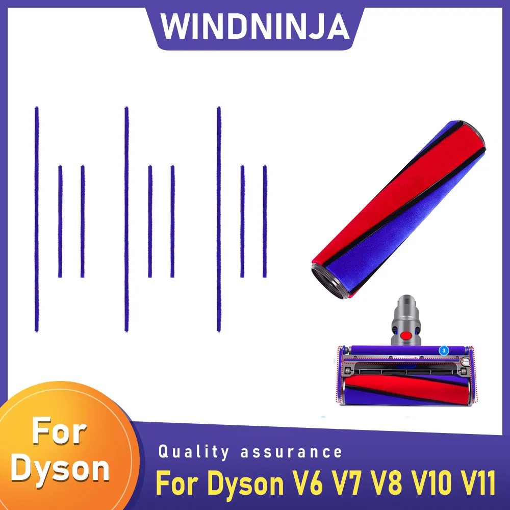 فرشاة شرائط ناعمة من القطيفة لدايسون V6 V7 V8 V10 V11 مكنسة كهربائية ناعمة الأسطوانة استبدال فرشاة إزالة الغبار