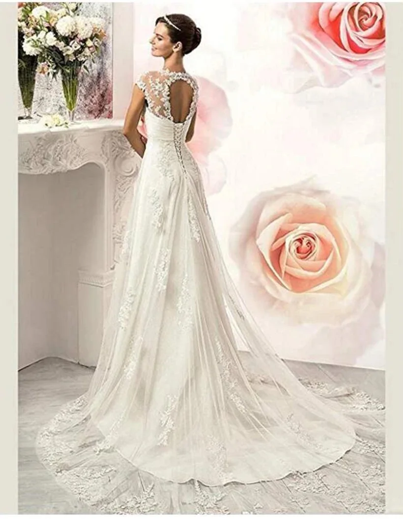 

YNQNFS ivory wedding dress, bride's sleeveless long dress, lace A-line dress, groom's mother dress, dinner costume HA20