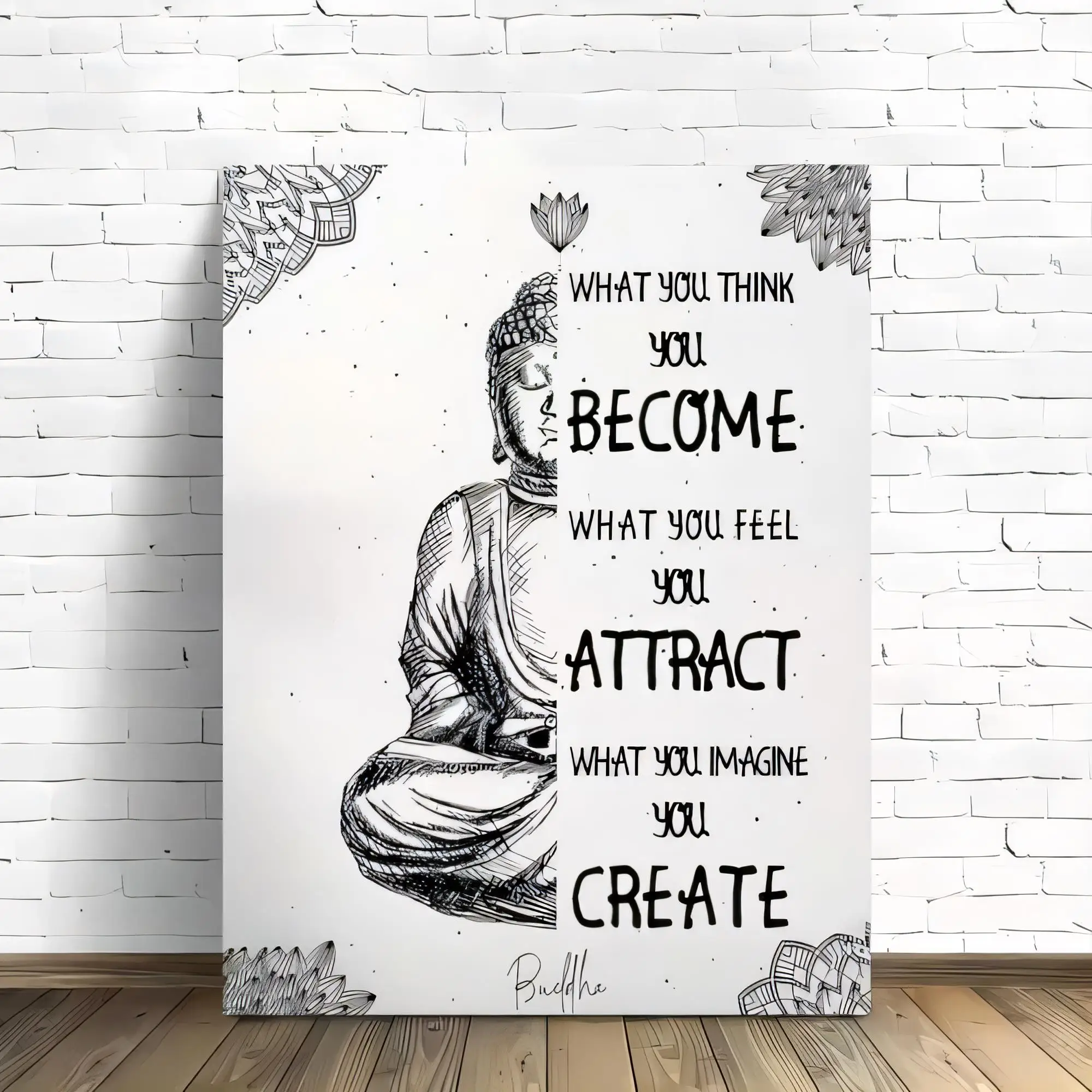 Tin Sign Inspirational Quote What You Think You Become What You Feel You Attract What You Imagine You Create Vintage Metal Wall
