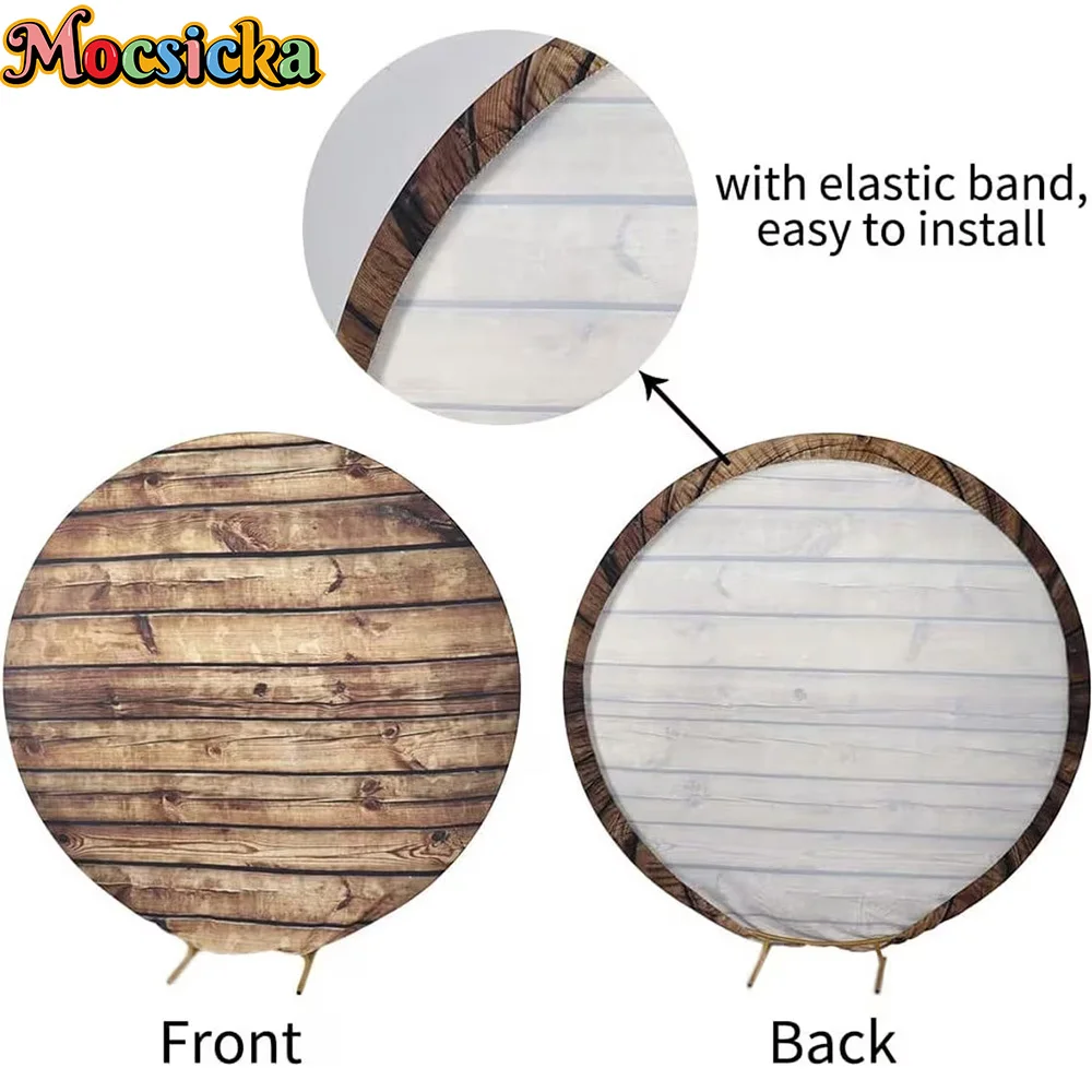 Mocsicka Round Circle Cover Your Name Custom Decoration Backdrop Bridal Shower Cake Smash Newborn 1st Birthday Party Photoshoot