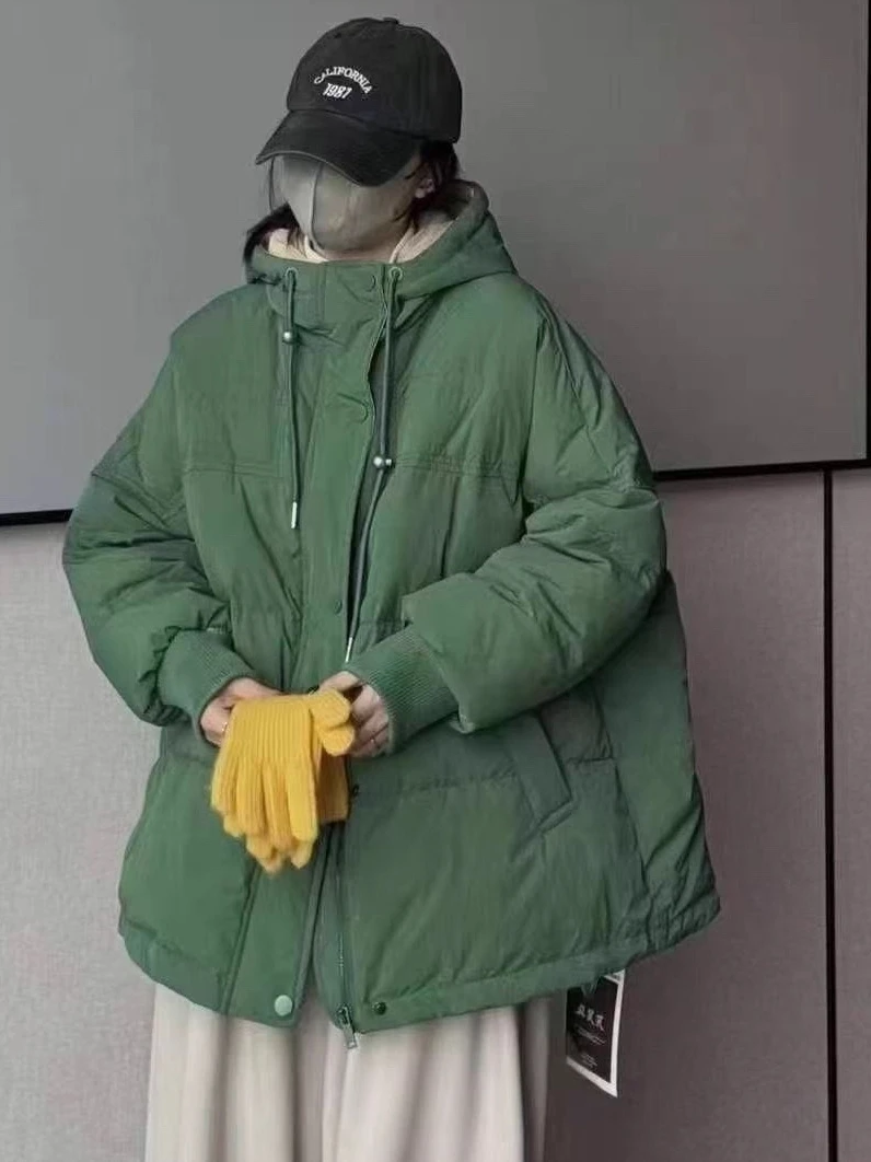 Winter Fashion New Women's Down Jacket Commuting Hooded Warm White Duck Down Windproof Down Jacket