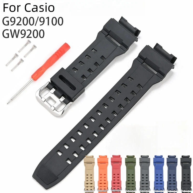 Waterproof Resin Watch Strap For Casio G-SHOCK G9200 GW9200 GW9101 GW9102 GW9110 GW9125 Men Women Silicone Watch Band