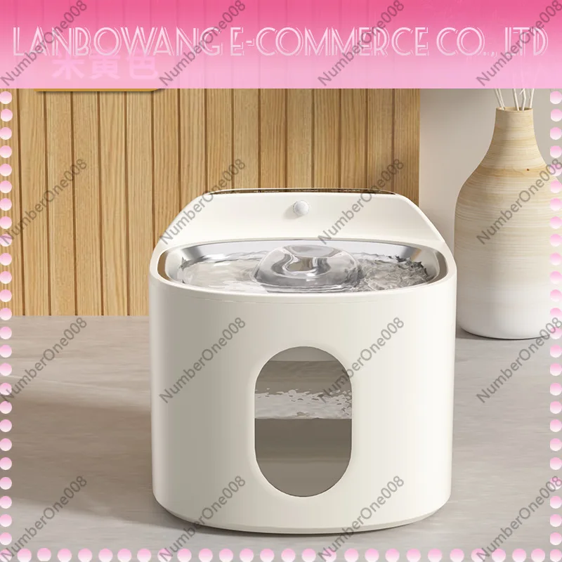 

Automatic Pet Water Dispenser Circulating Flow Cat Dog Fountain Non Wet Mouth Stainless Steel Drinking Bowl