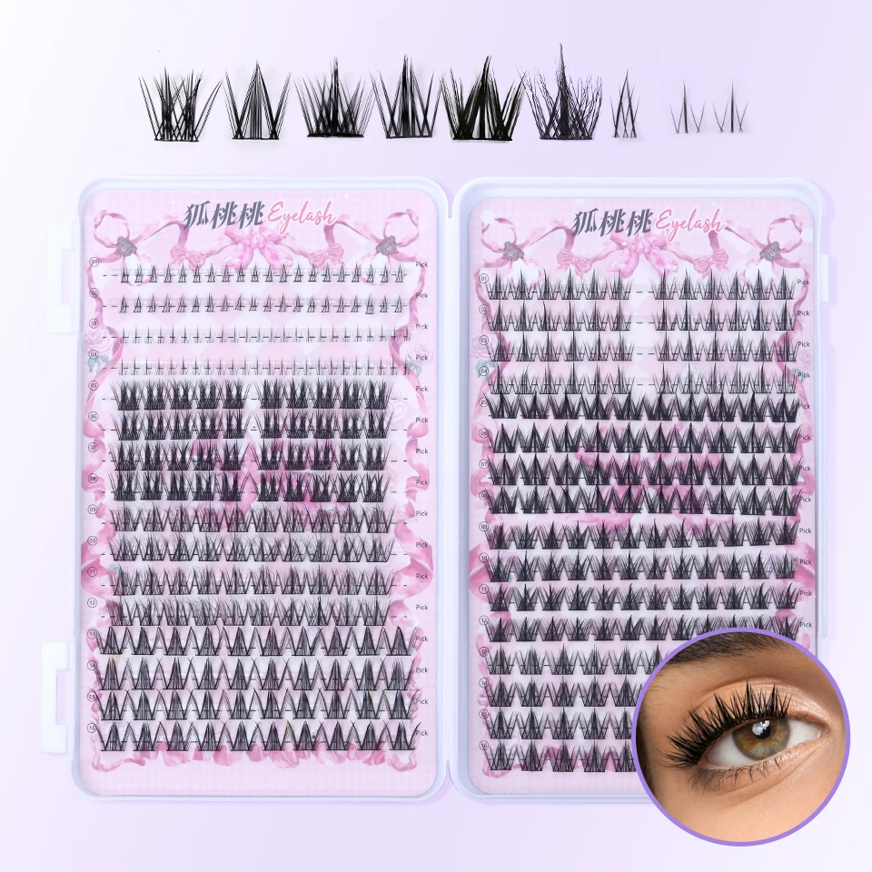 DIY Wimperverlenging Mix Stijlen Clusters Individueel met Bond & Seal Remover Pincet Wimperborstel voor zelftoepassende make-up
