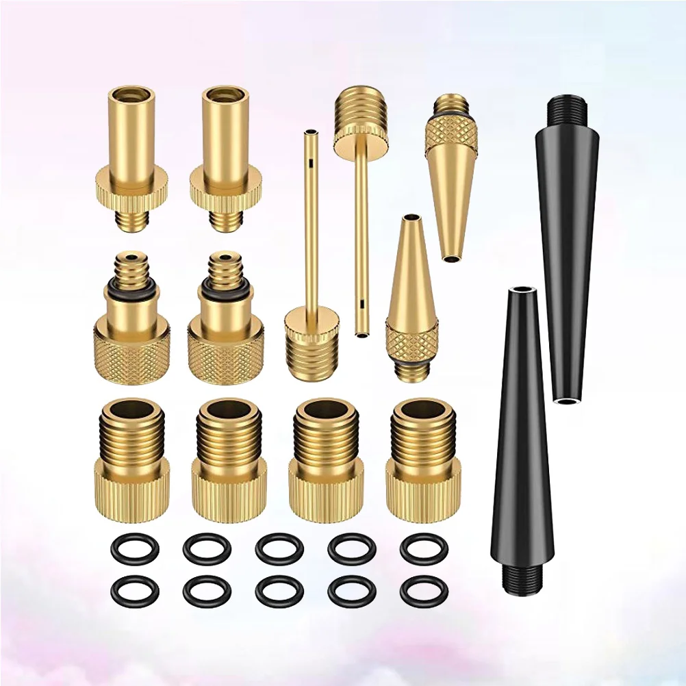 Zestaw adapterów zaworów rowerowych, konwerter igieł do pomp samochodowych i podłogowych, zawiera zawory Sclaverand do piłek.