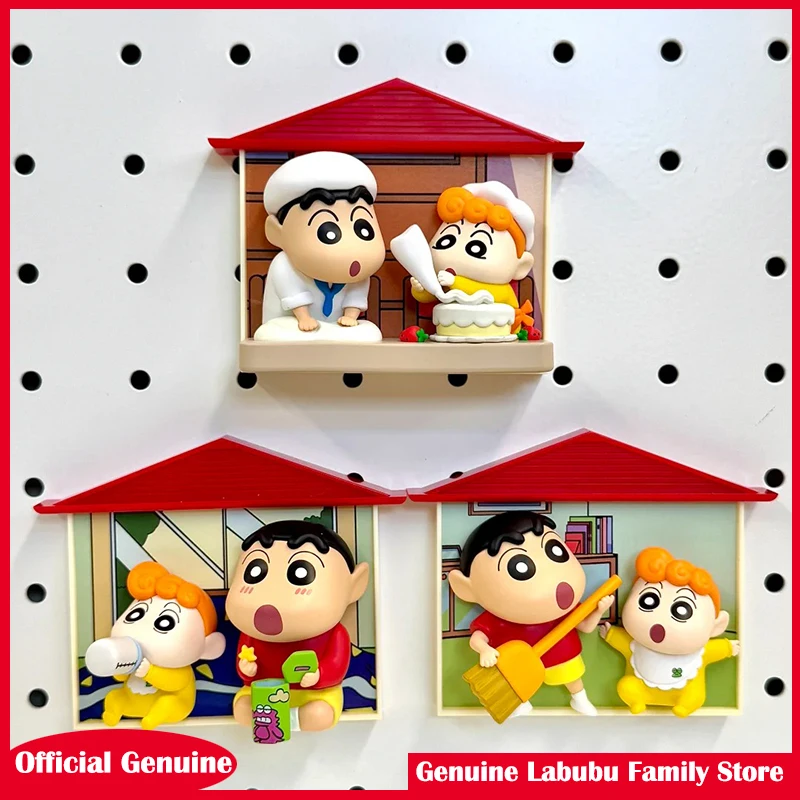 

Original Crayon Shin-Chan Nohara Home Series Blind Box Refrigerator Magnet Mystery Box Kawaii Figure Model Toy Birthday Gift
