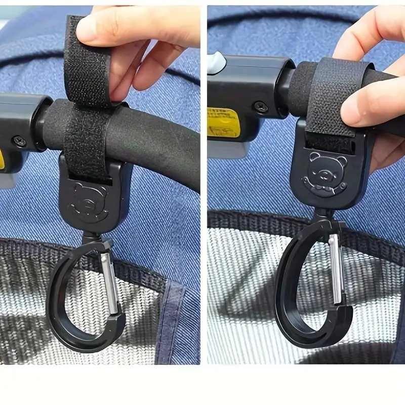 

2PCS Baby Pram Hooks Rotate Hanging Bag 360 Degree Cart Organizer Storage Bag Hanger Universal Outdoor Stroller Accessories