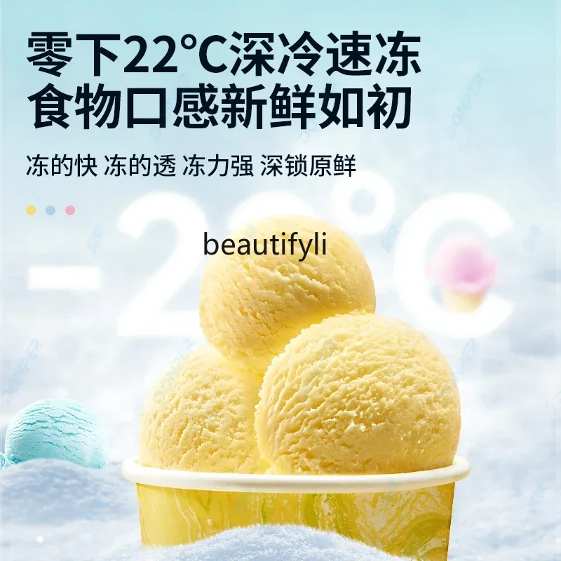 E132 علبة عرض الآيس كريم سطح المكتب 3 صناديق ثلاجة الآيس كريم المجمدة قطع سميكة خزانة عرض الزبادي المقلي