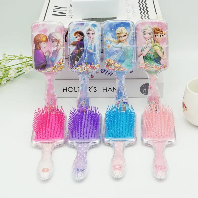 New Disney Anime Frozen Air Cushion Hair Comb Cartoon Figure Elsa Anna Princess Massage Comb Girls Christmas Gift