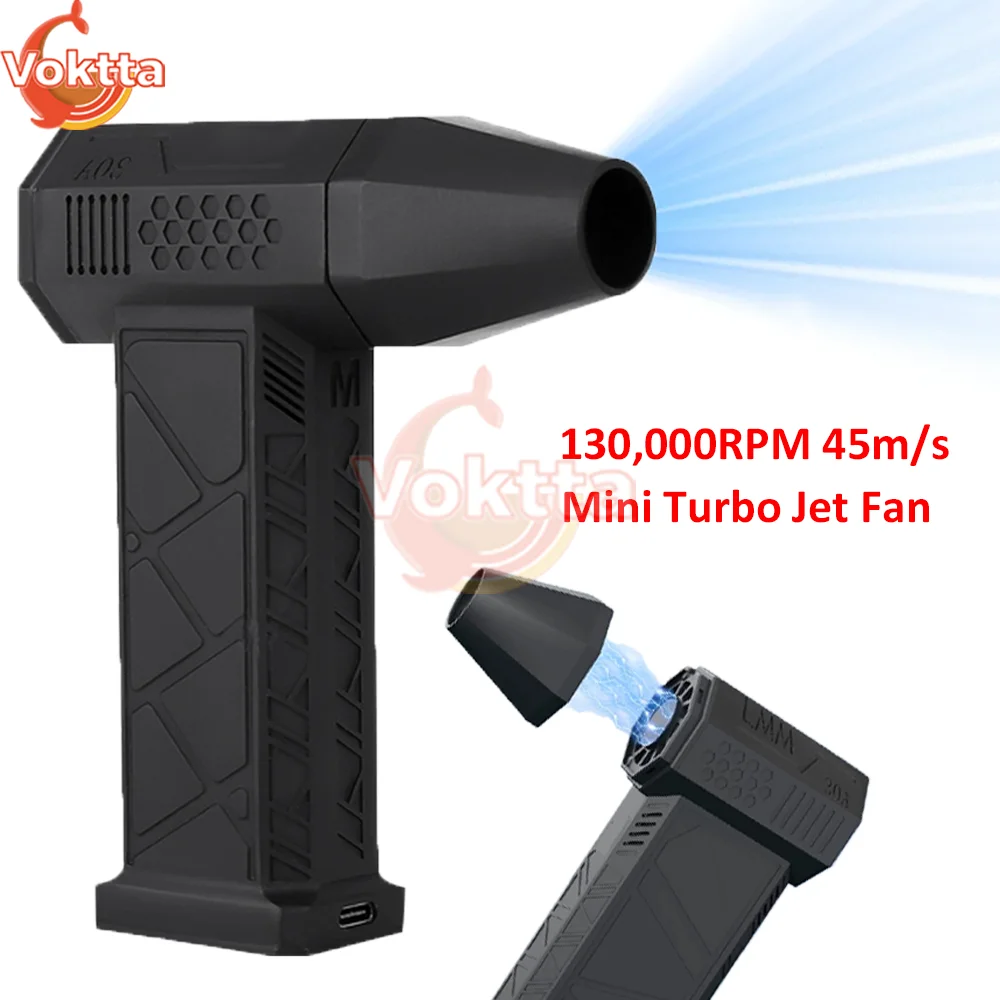 130000RPM Violent Blower Mini Turbo Jet Fan USB Rechargeable Brushless Motor Air Blower Dryer High Speed Industrial Duct Fan