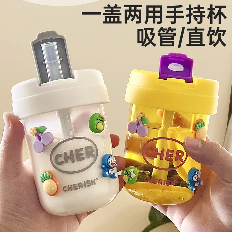 

Mini Tonton Mugs Kids Student Plastic Cup Portable Straw Cup Cute High Value Mugs Gift Big Belly Water Mugs