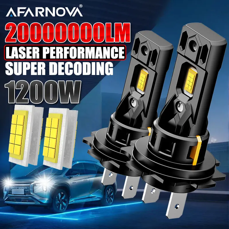 

1:1 Mini LED H7 Фара Беспроводные чипы для автомобильных фар Автодиодные лампы H7 Turbo 6000K Plug&Play Противотуманные фары Led